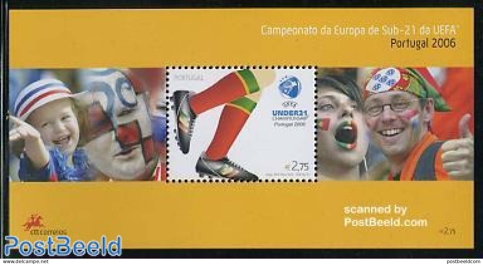 Portugal 2006 European Champ. Football Under 21 S/s, Mint NH, History - Sport - Europa Hang-on Issues - Netherlands & .. - Ungebraucht