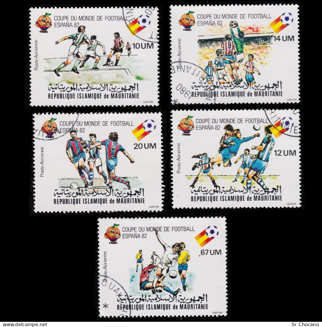WORD CUP FOOTBALL 82.MAURITANIA1980.Soccer Players.Scott C196-C200 USED - Sonstige & Ohne Zuordnung