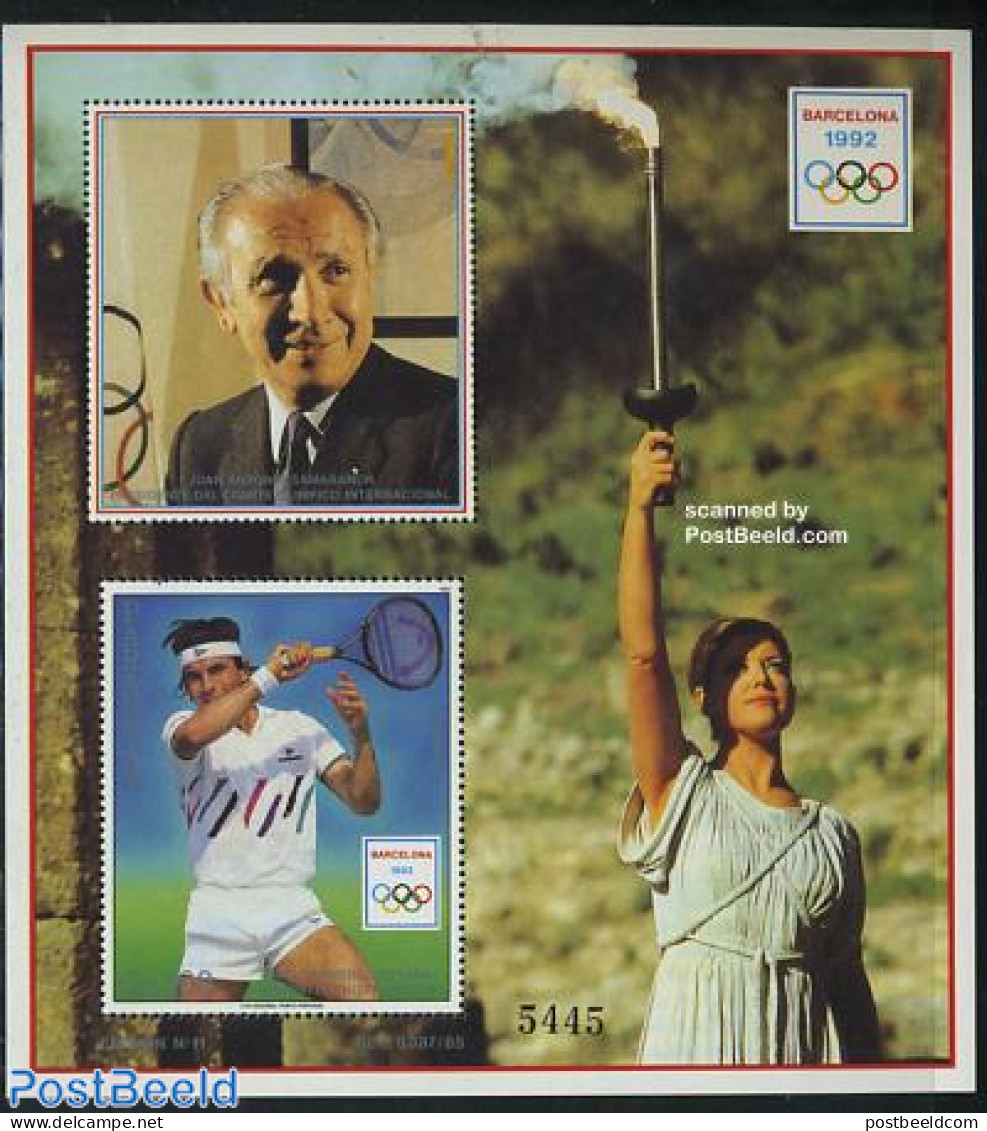 Paraguay 1989 Olympic Games S/s, Mint NH, Sport - Olympic Games - Tennis - Tennis