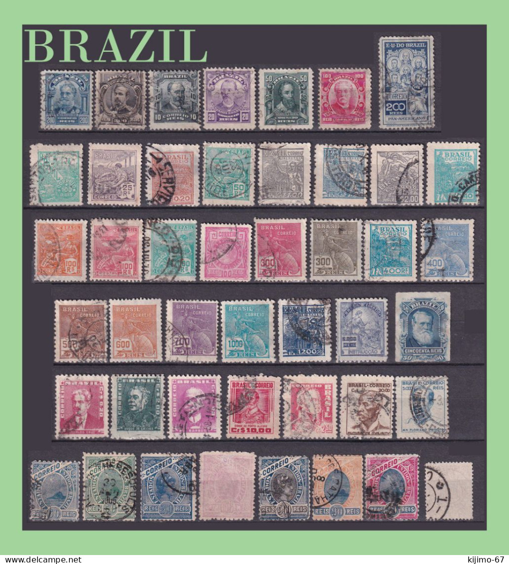 Brésil COLLECTION 45 TIMBRES ANCIENS - Collections, Lots & Séries