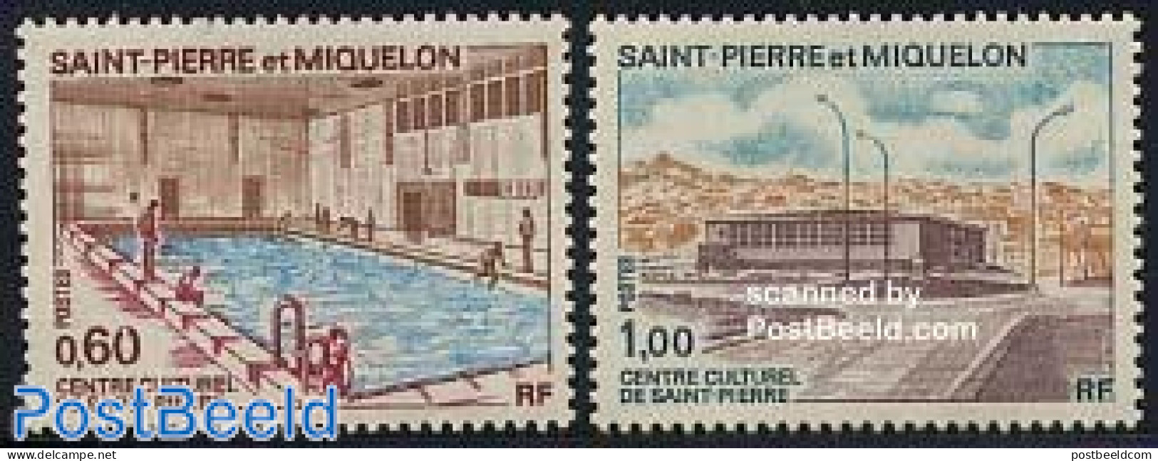 Saint Pierre And Miquelon 1973 Cultural Center 2v, Mint NH, Sport - Swimming - Swimming