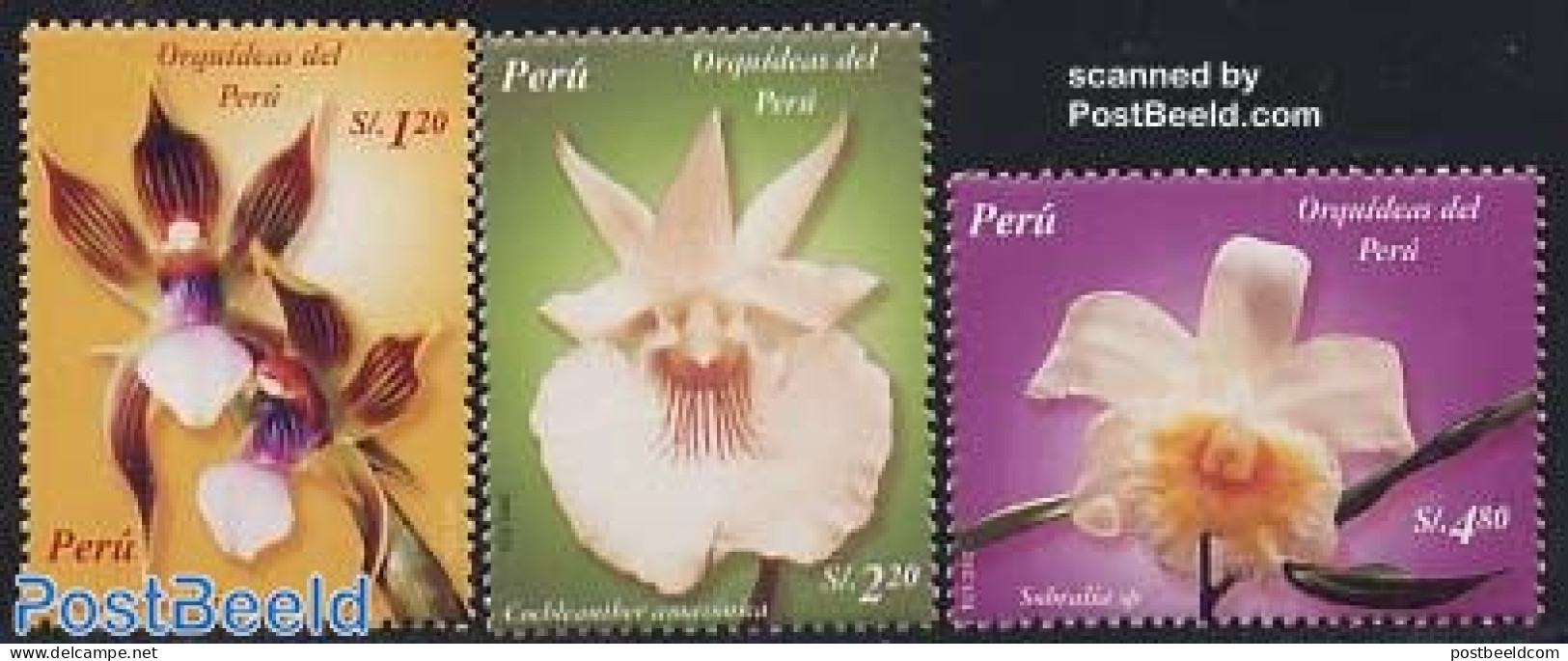 Peru 2003 Orchids 3v, Mint NH, Nature - Flowers & Plants - Orchids - Autres & Non Classés