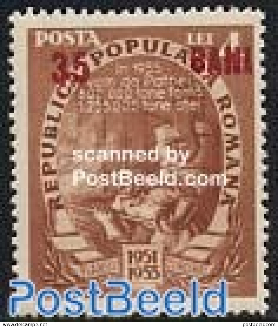 Romania 1952 Overprint 1v (red Overprint), Mint NH - Ungebraucht