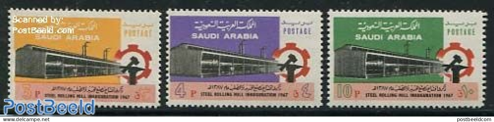 Saudi Arabia 1970 Steel Works 3v, Mint NH, Various - Industry - Fabriken Und Industrien