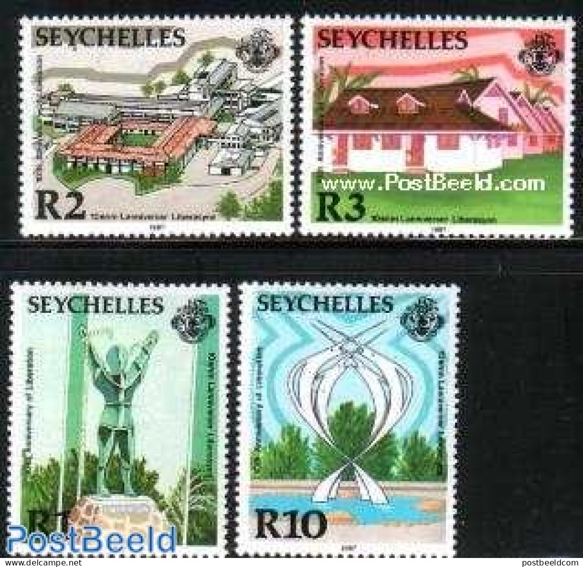 Seychelles 1987 Independence 4v, Mint NH, Art - Architecture - Sculpture - Sculpture