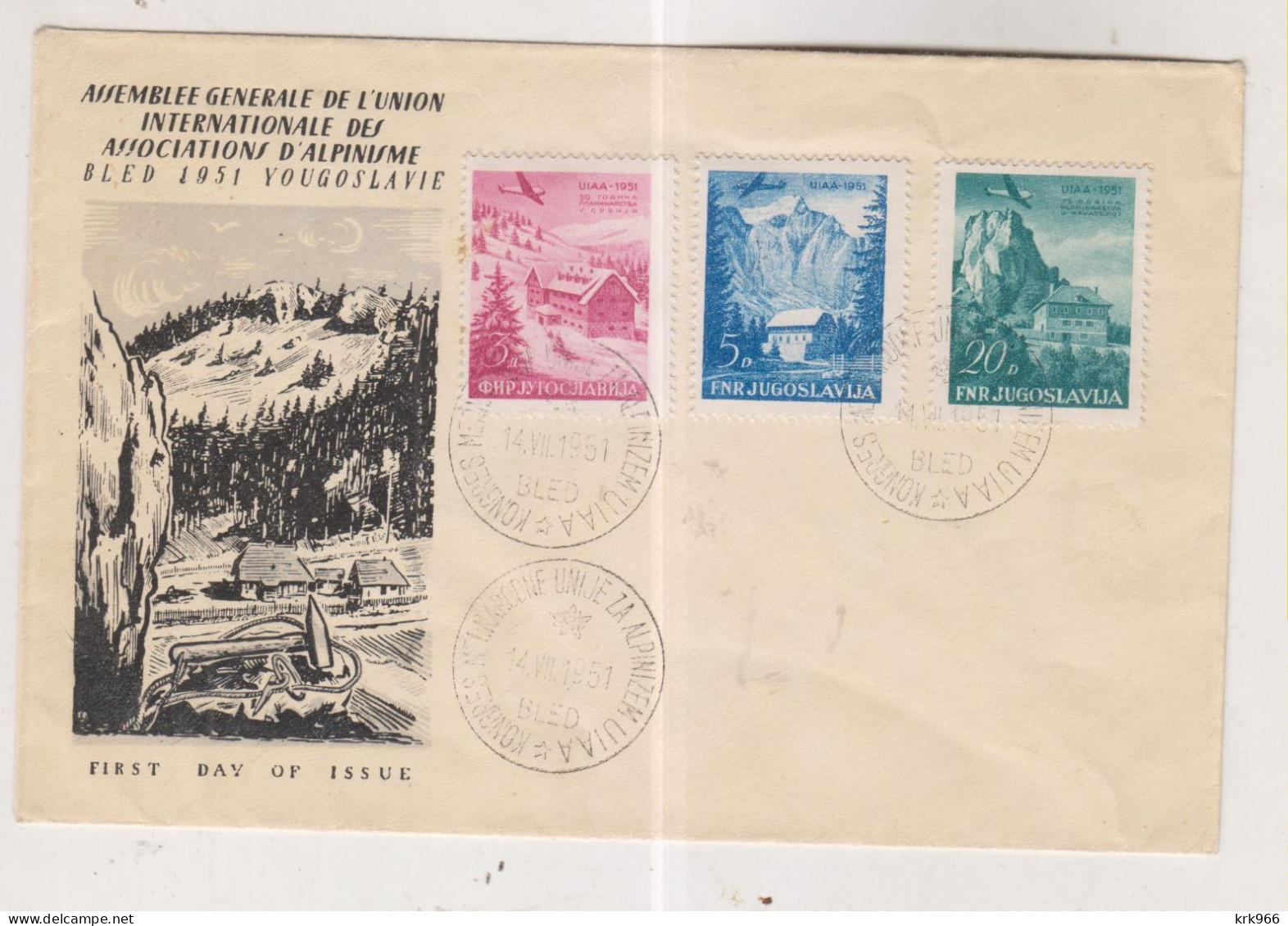 YUGOSLAVIA, 1951 Climbing BLED Nice Cover - Covers & Documents