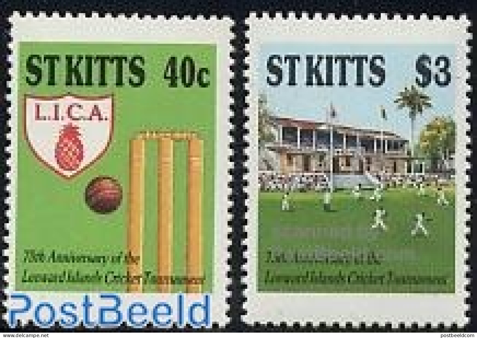 Saint Kitts/Nevis 1988 Cricket Matches 2v, Mint NH, Sport - Cricket - Sport (other And Mixed) - Cricket