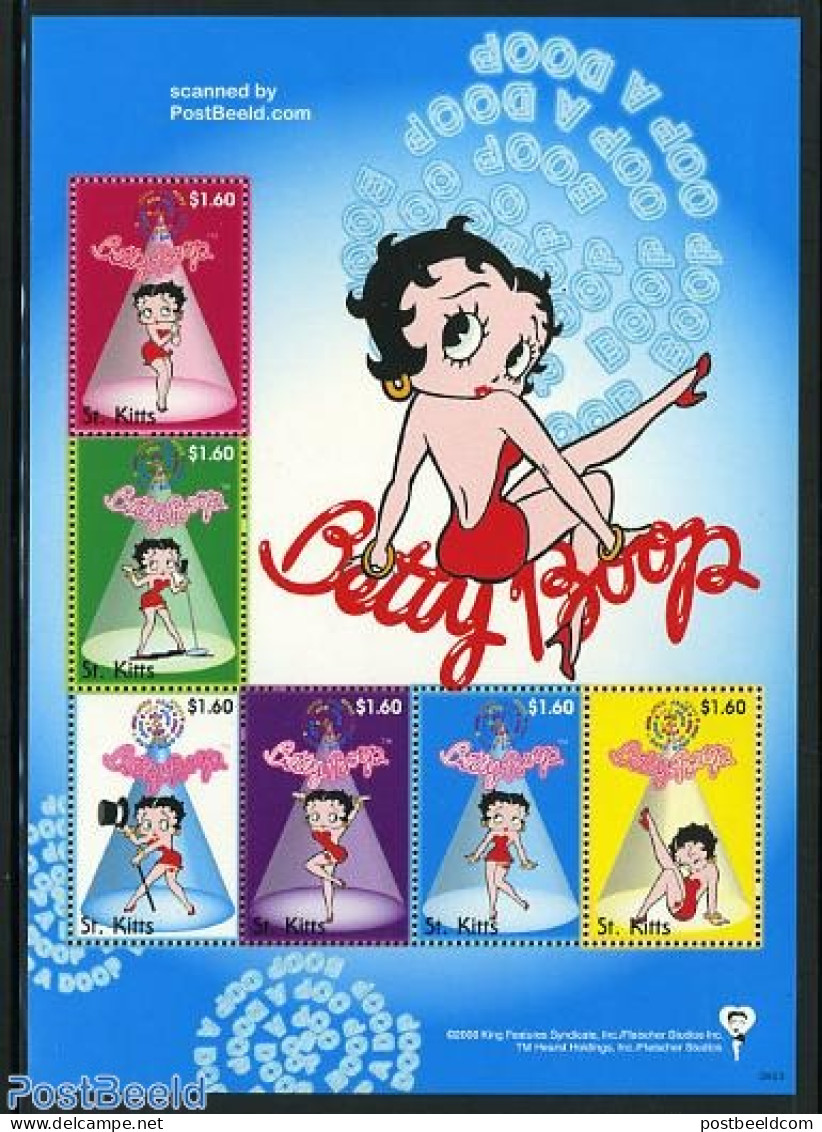 Saint Kitts/Nevis 2006 Betty Boop 6v M/s, Mint NH, Art - Comics (except Disney) - Fumetti