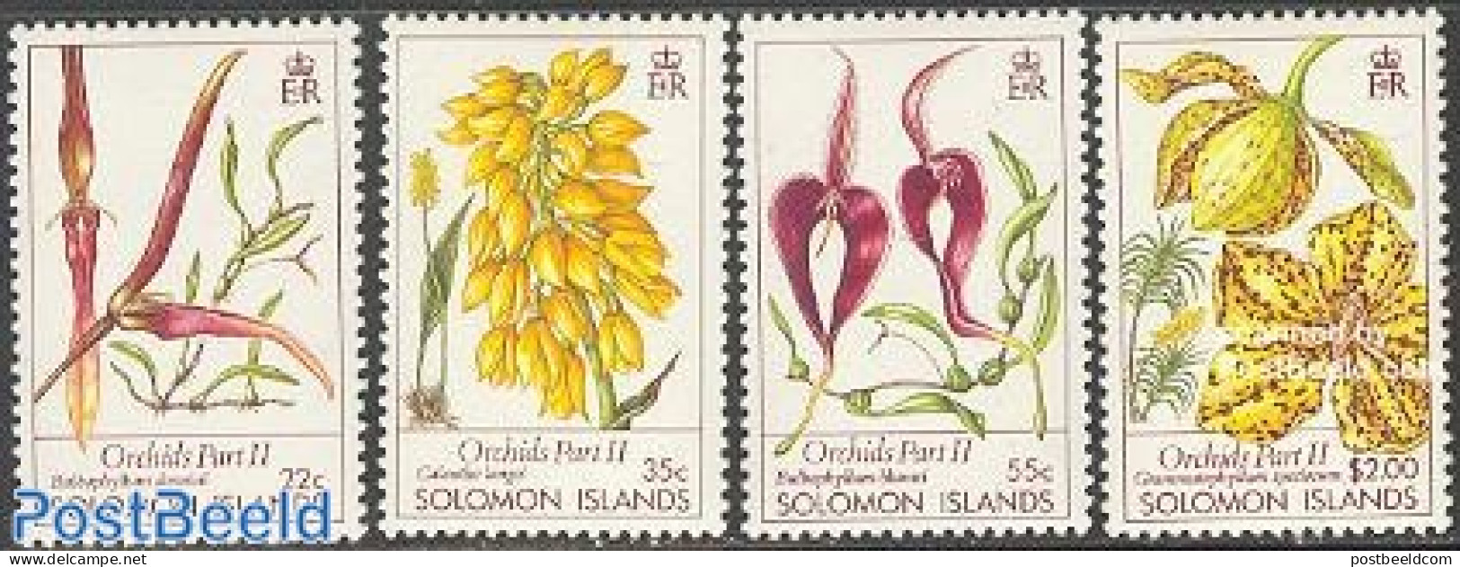 Solomon Islands 1989 Orchids 4v, Mint NH, Nature - Flowers & Plants - Orchids - Salomoninseln (Salomonen 1978-...)