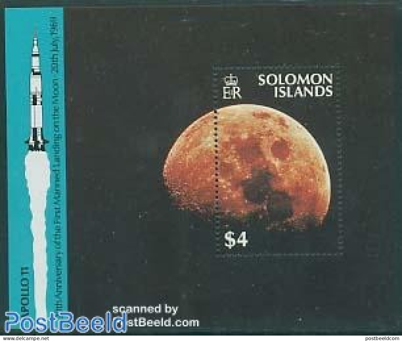 Solomon Islands 1989 Moonlanding S/s, Mint NH, Science - Transport - Astronomy - Space Exploration - Astrologie