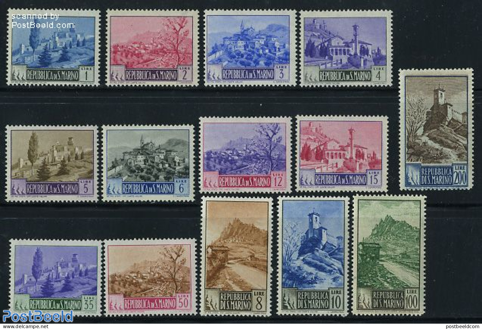 San Marino 1949 Definitives 14v, Unused (hinged) - Unused Stamps