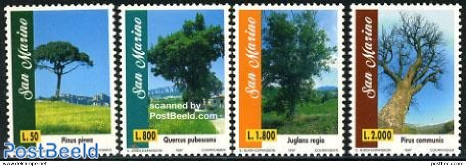 San Marino 1997 Trees 4v, Mint NH, Nature - Trees & Forests - Unused Stamps