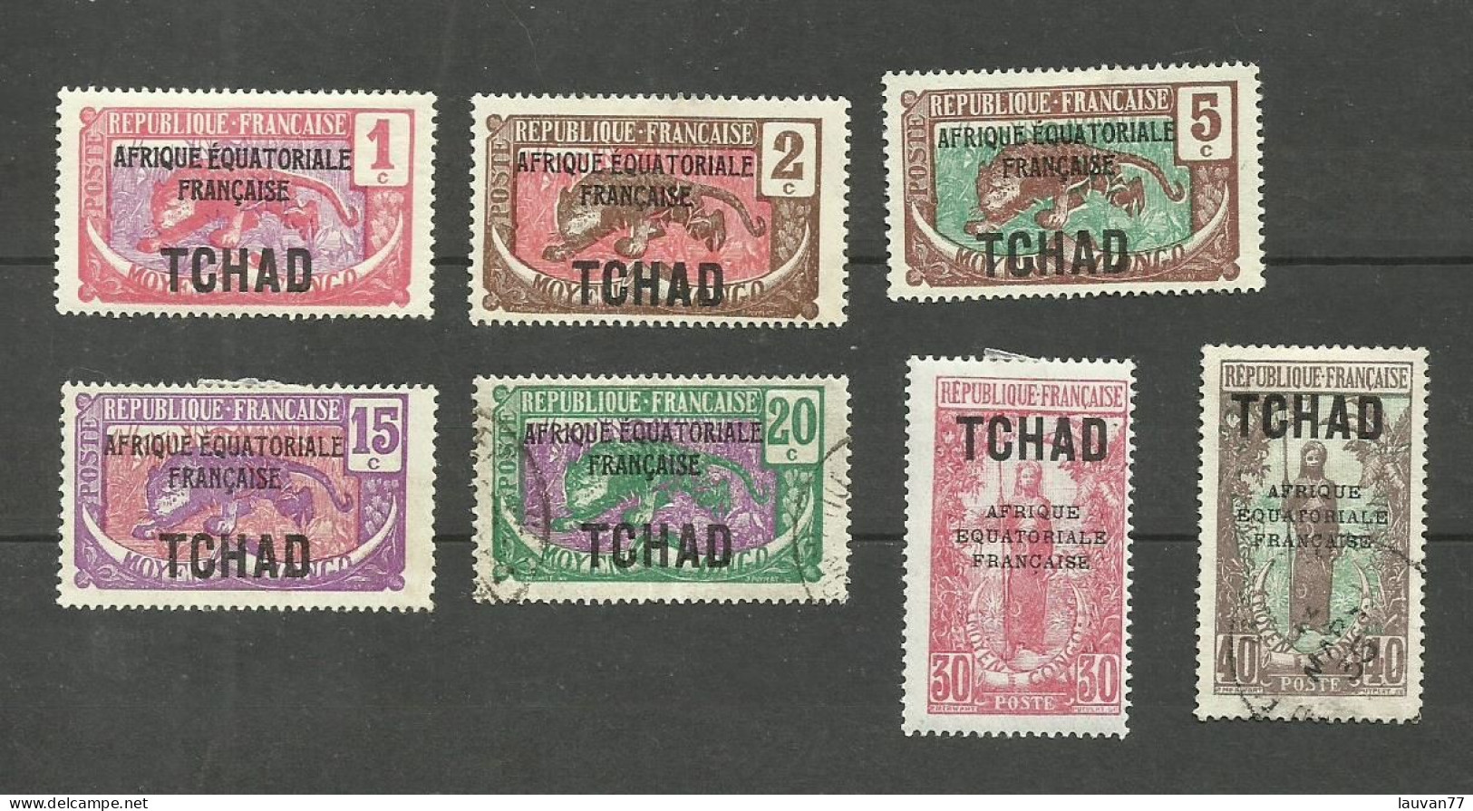 TCHAD N°19, 20, 22, 24, 25, 27, 29 Cote 4.50€ - Oblitérés