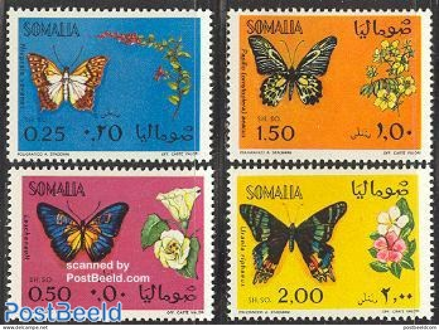 Somalia 1970 Butterflies 4v, Mint NH, Nature - Butterflies - Somalia (1960-...)