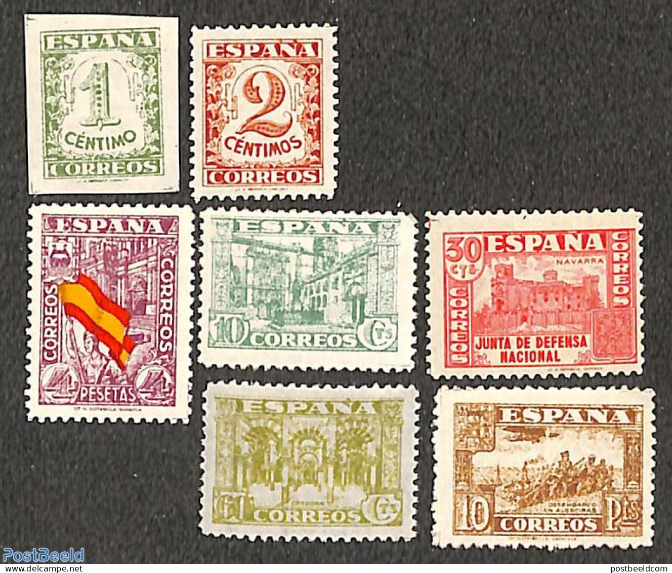 Spain 1936 Definitives 7v, Unused (hinged) - Ungebraucht