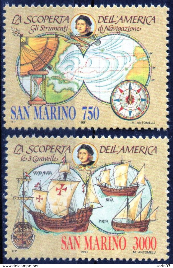 San Marino Serie Completa Año 1991 Yvert Nr. 1269/70  Nueva Cristobal Colon - Ungebraucht