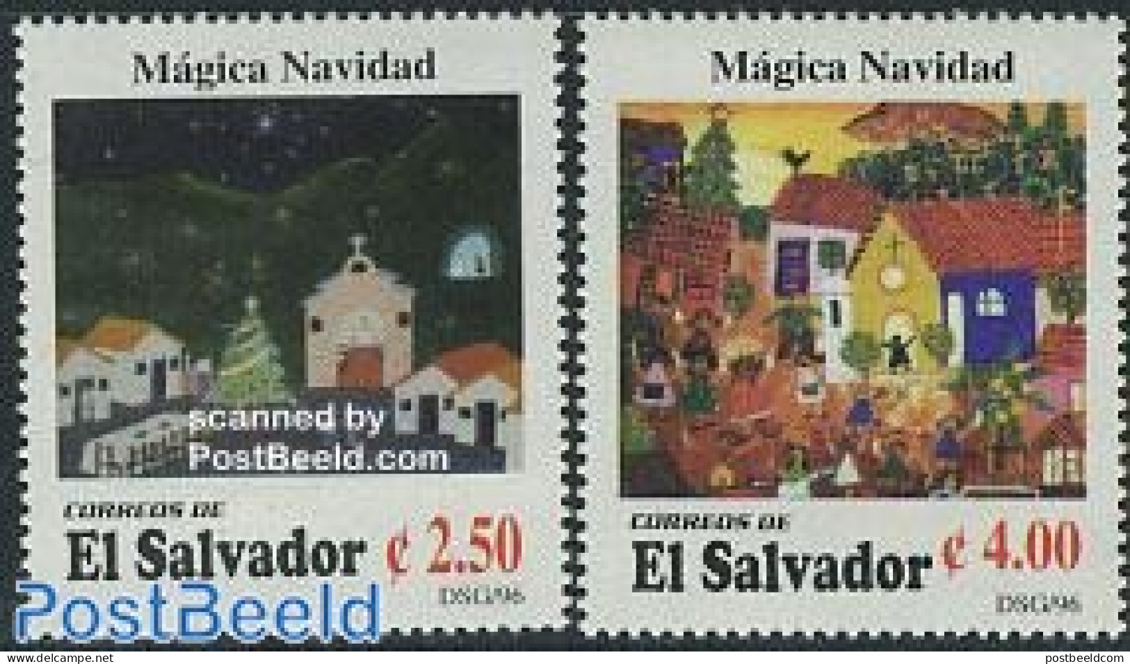 El Salvador 1996 Christmas 2v, Mint NH, Religion - Christmas - Kerstmis