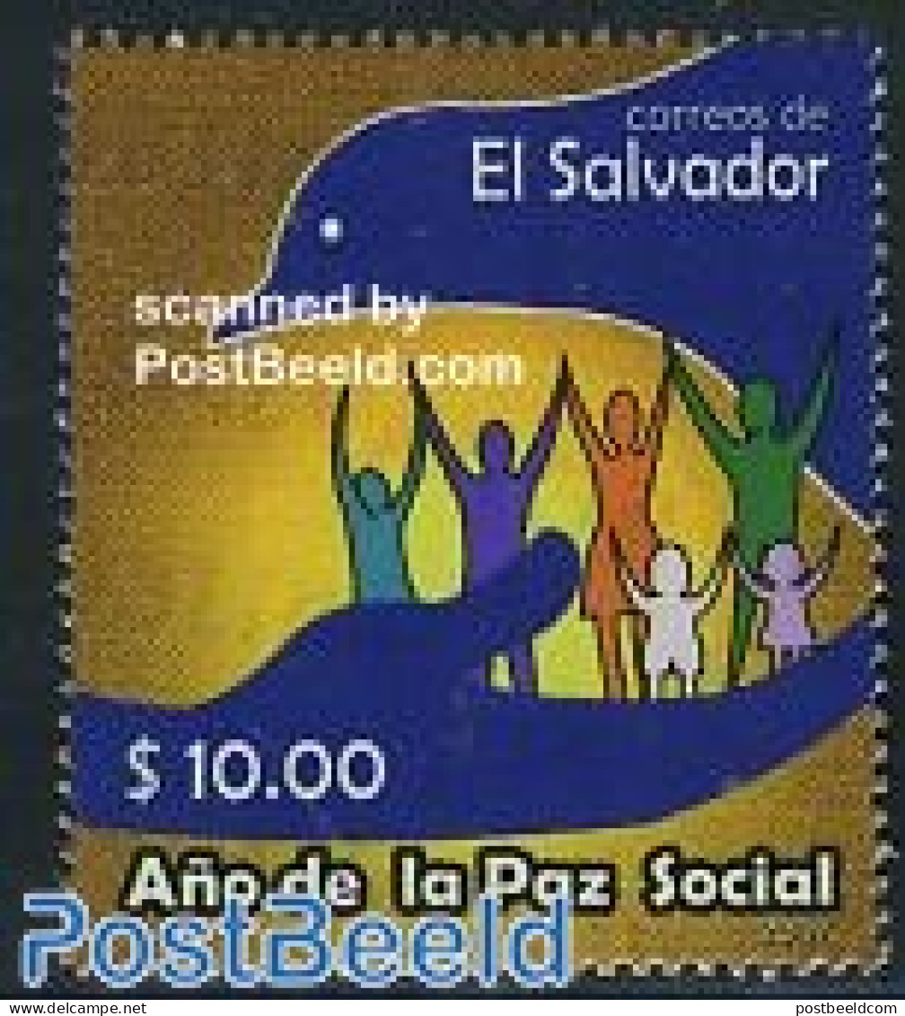 El Salvador 2007 Social Peace 1v, Mint NH, History - Nature - Peace - Birds - Salvador