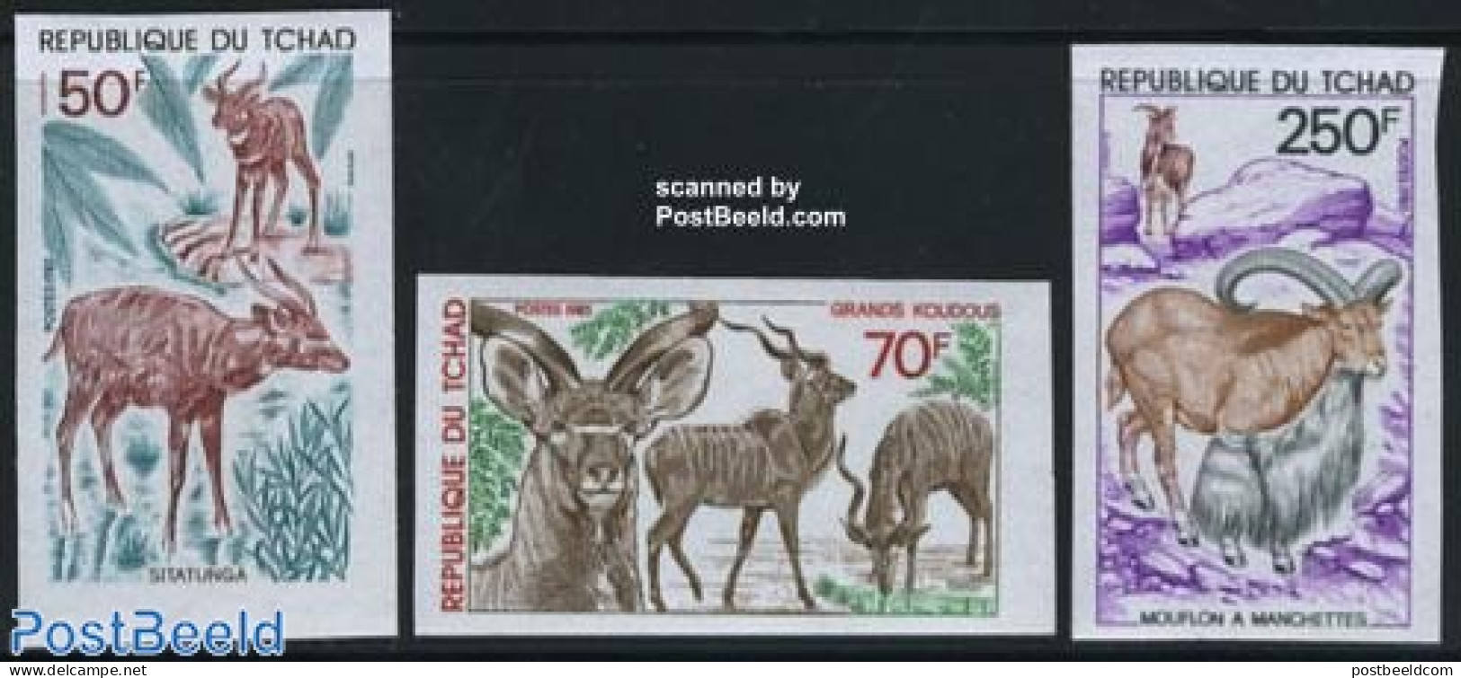 Chad 1985 Animals 3v Imperforated, Mint NH, Nature - Animals (others & Mixed) - Otros & Sin Clasificación