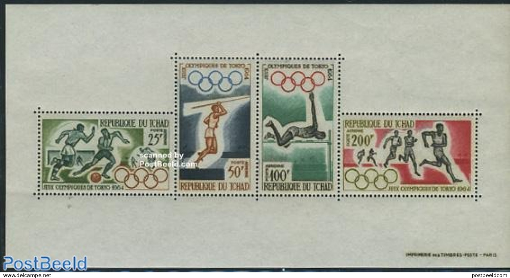 Chad 1964 Olympic Games Tokyo S/s, Mint NH, Sport - Athletics - Football - Olympic Games - Other & Unclassified