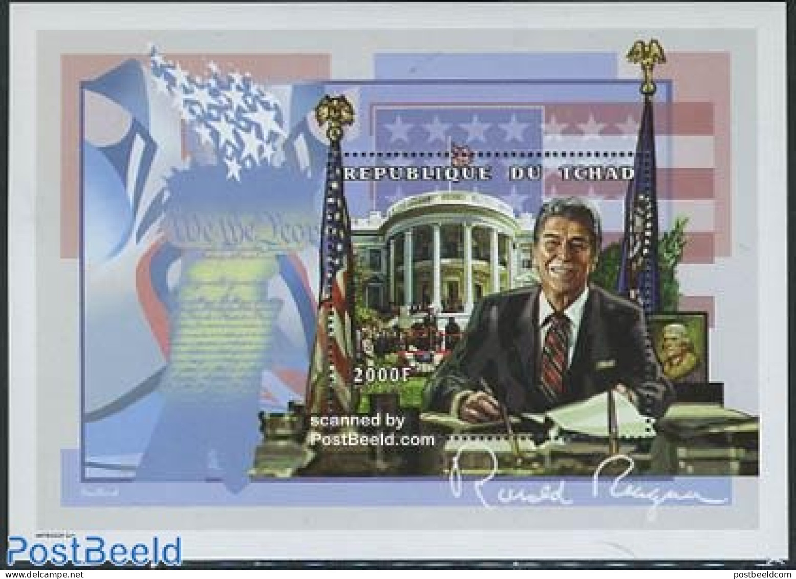 Chad 1998 Ronal Reagan S/s, Mint NH, History - American Presidents - Other & Unclassified