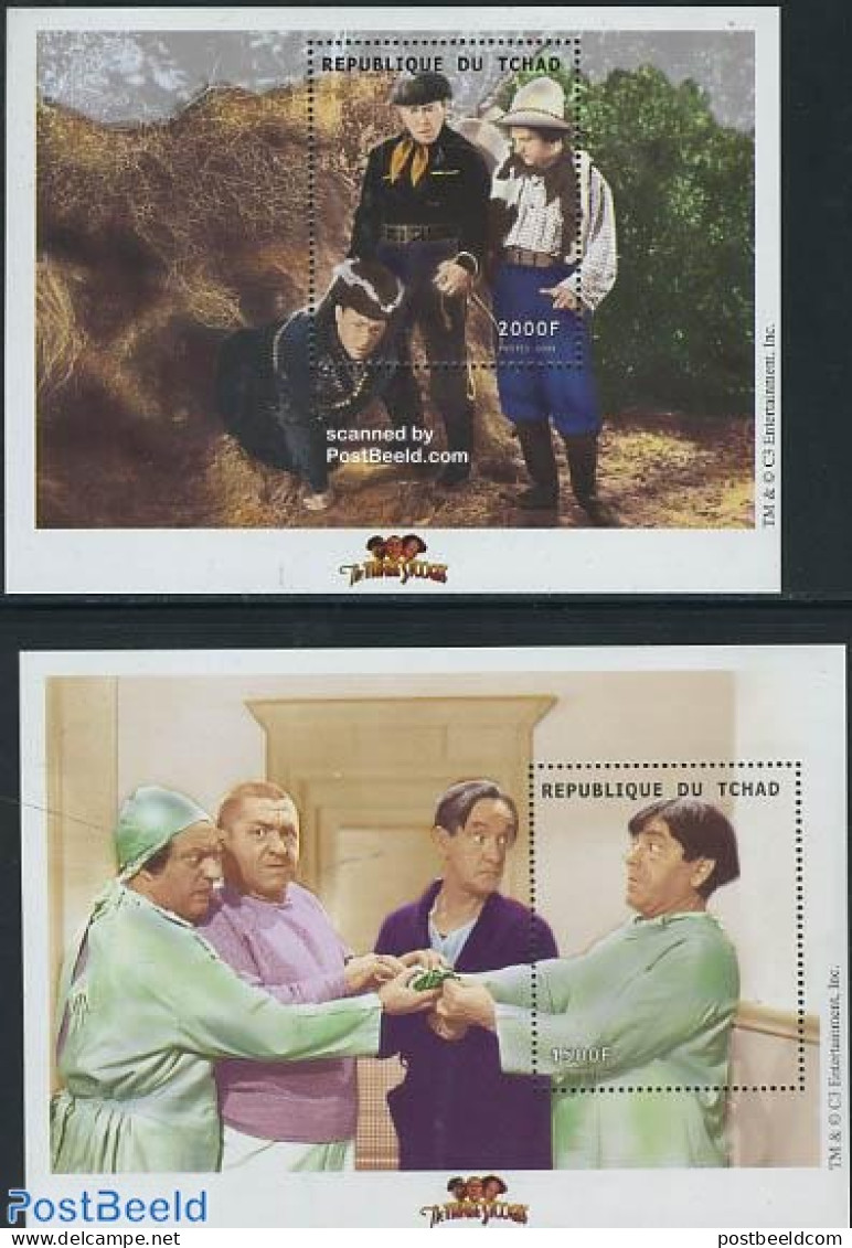 Chad 2000 The Three Stooges 2 S/s, Mint NH, Performance Art - Film - Movie Stars - Autres & Non Classés