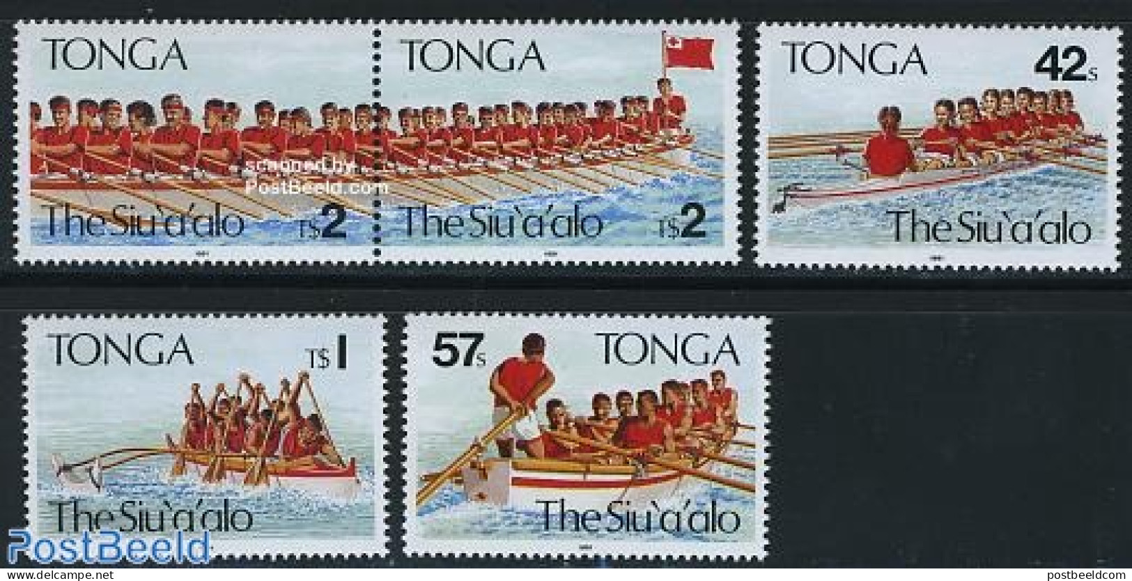 Tonga 1991 Rowing Regatta 5v (3v+[:]), Mint NH, Sport - Transport - Kayaks & Rowing - Sport (other And Mixed) - Ships .. - Rowing