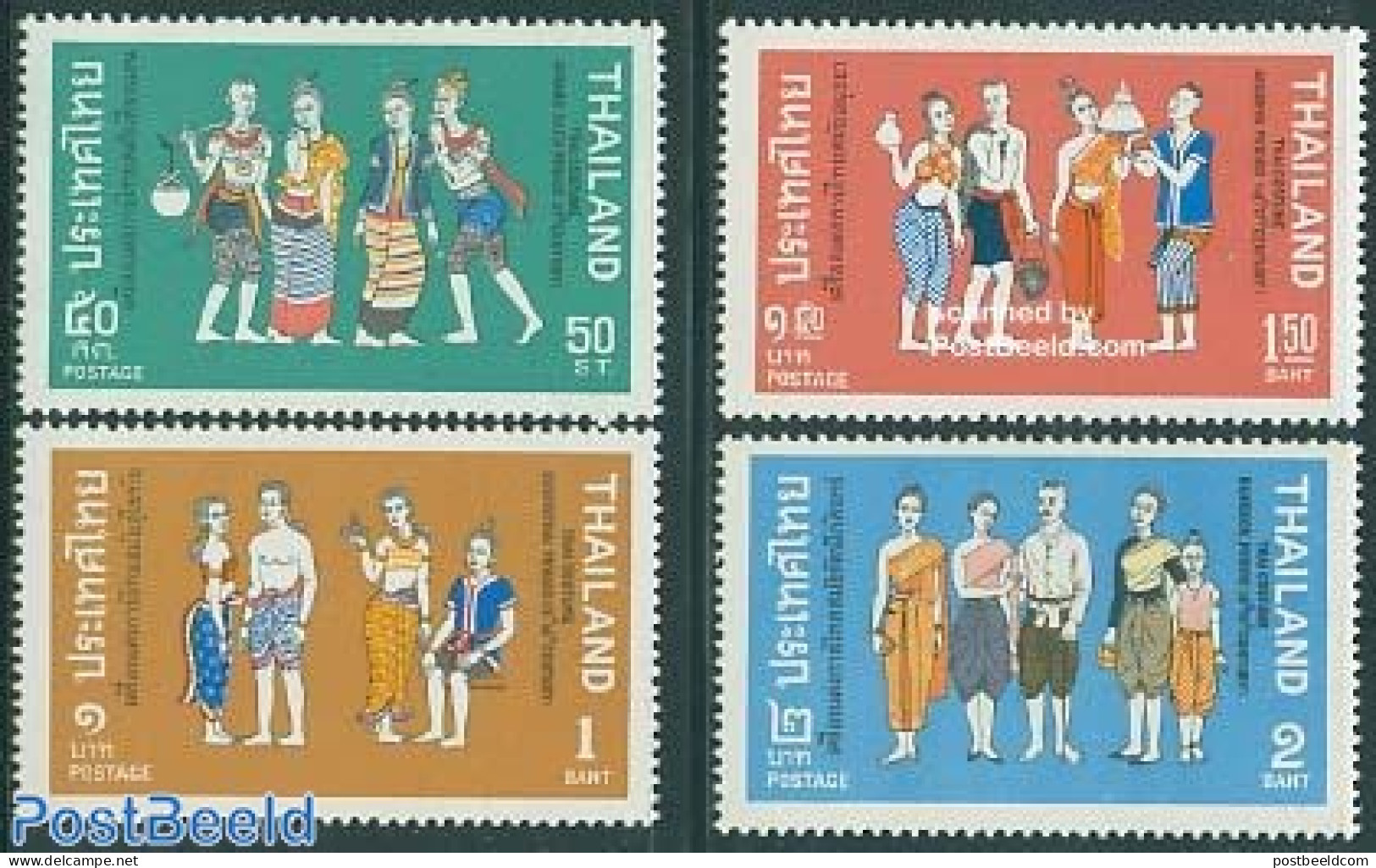 Thailand 1972 Costumes 4v, Mint NH, Various - Costumes - Costumes
