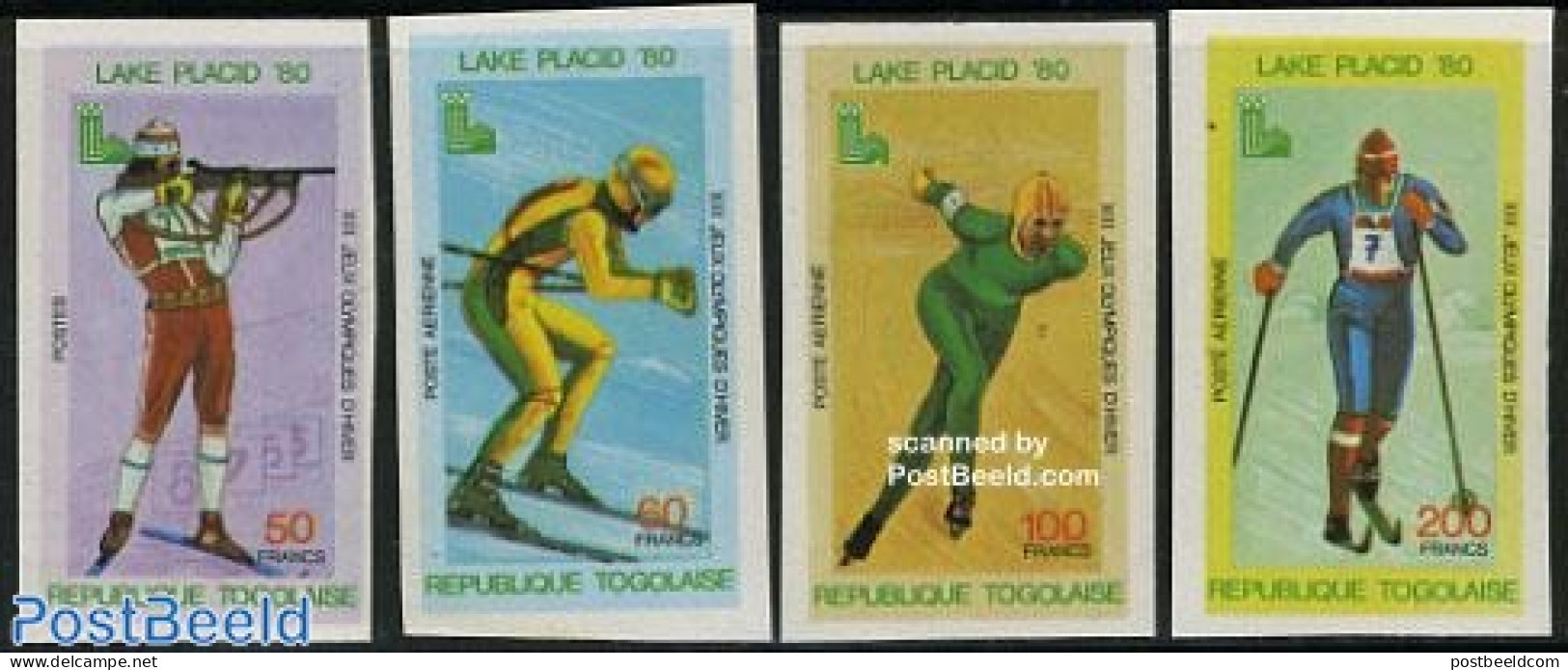 Togo 1980 Olympic Winter Games 4v Imperforated, Mint NH, Sport - Olympic Winter Games - Shooting Sports - Skating - Tir (Armes)