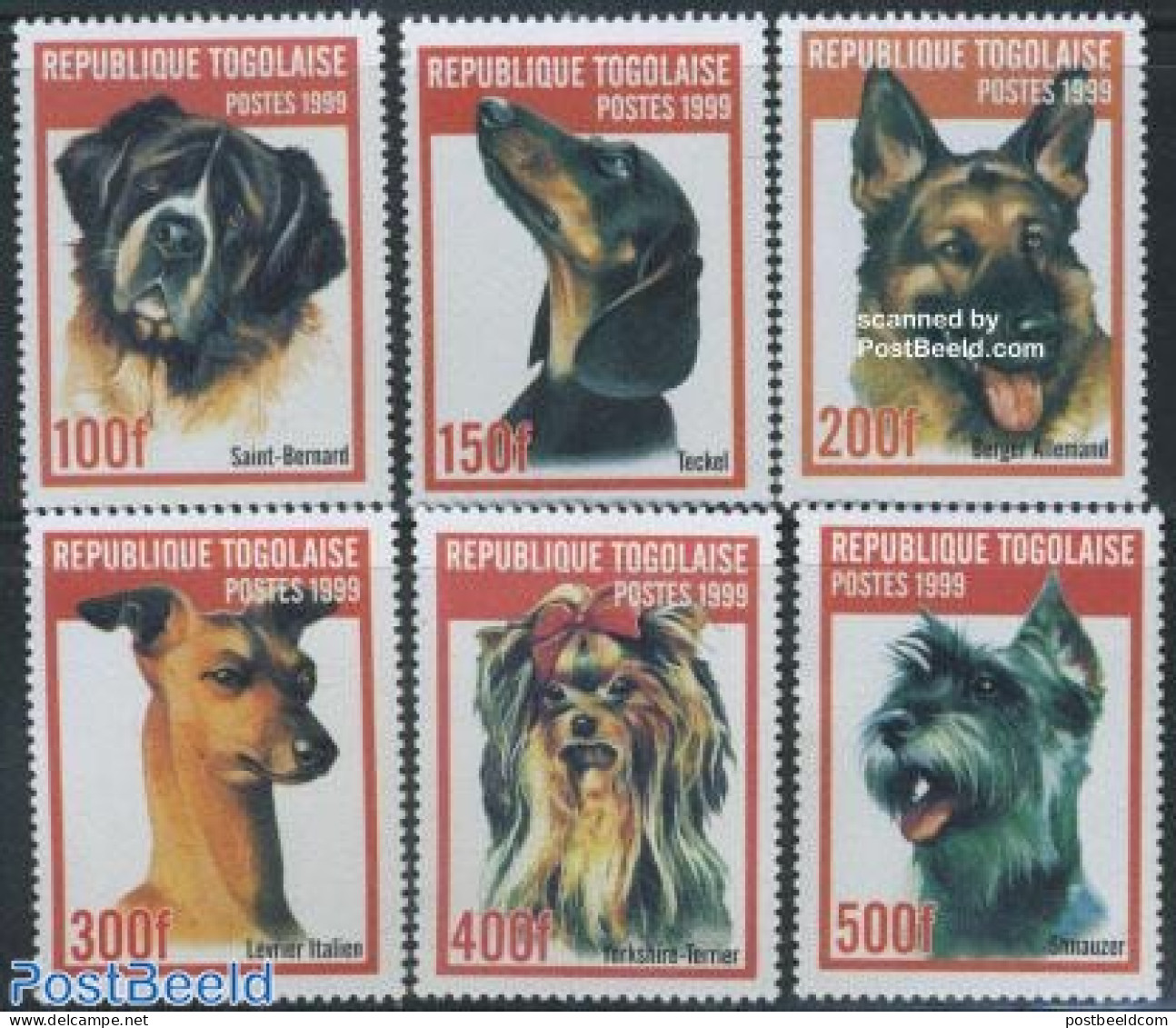 Togo 1999 Dogs 6v, Mint NH, Nature - Dogs - Togo (1960-...)