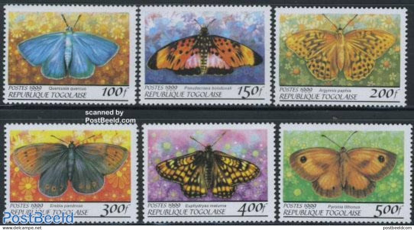 Togo 1999 Butterflies 6v, Mint NH, Nature - Butterflies - Togo (1960-...)