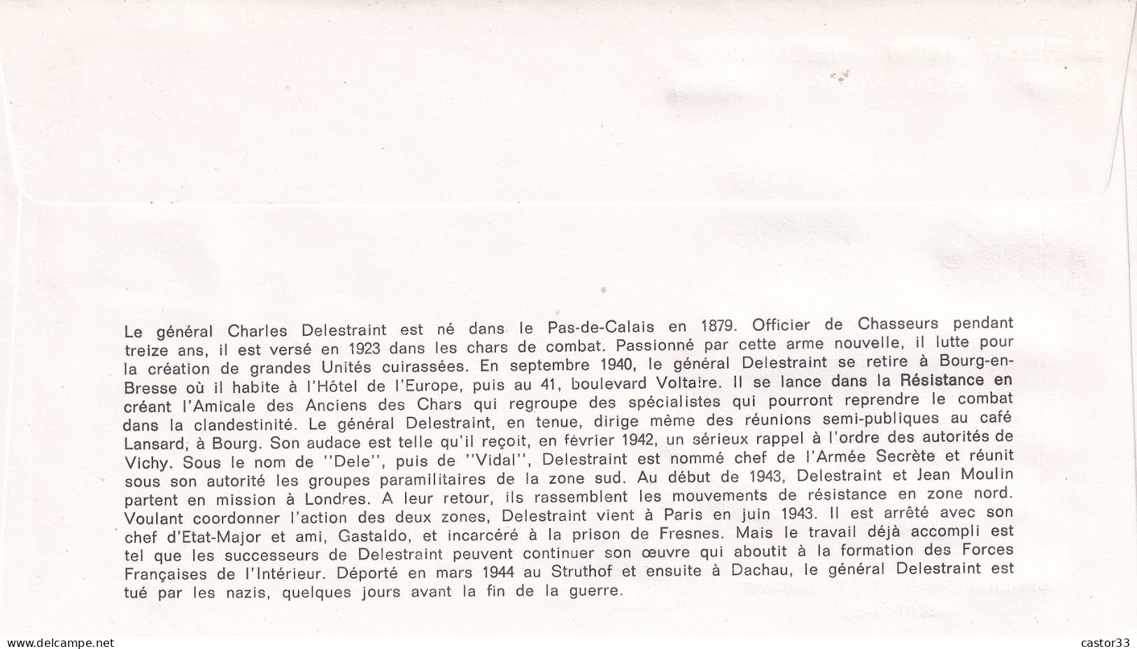 1er Jour, Général Charles Delestraint - 1970-1979