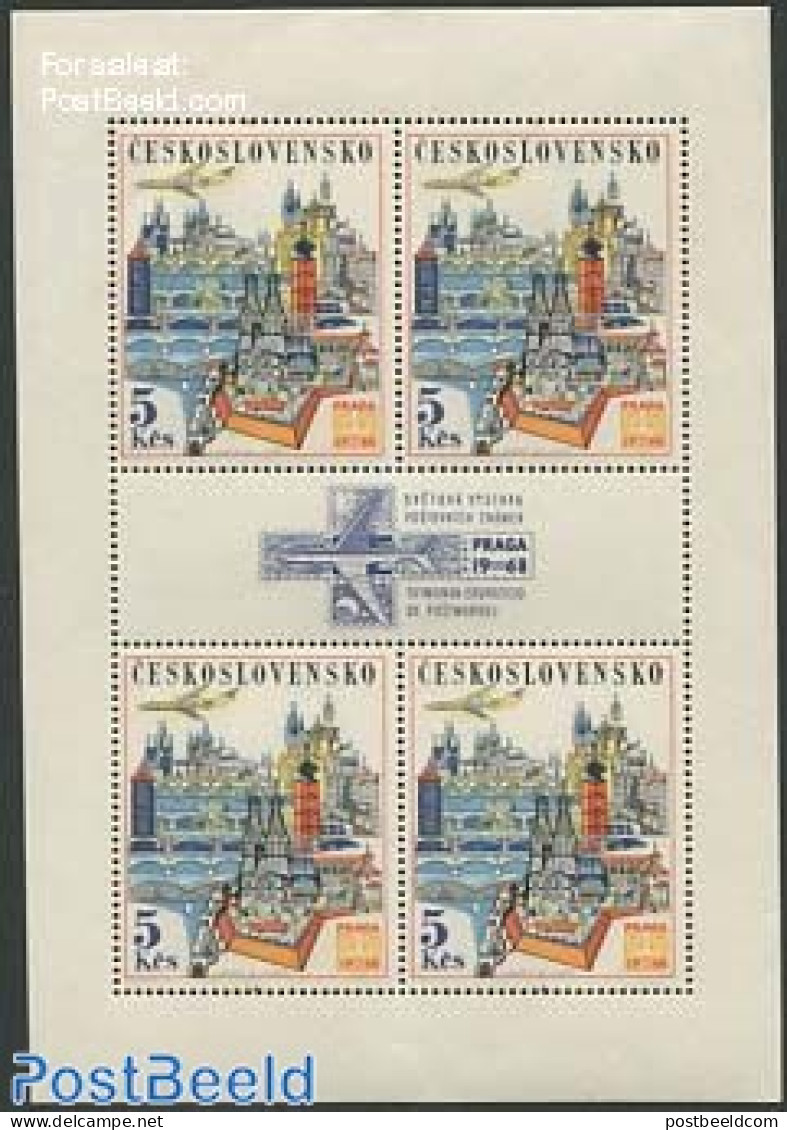 Czechoslovkia 1967 PRAGA 68 M/s, Mint NH, Transport - Aircraft & Aviation - Art - Bridges And Tunnels - Other & Unclassified