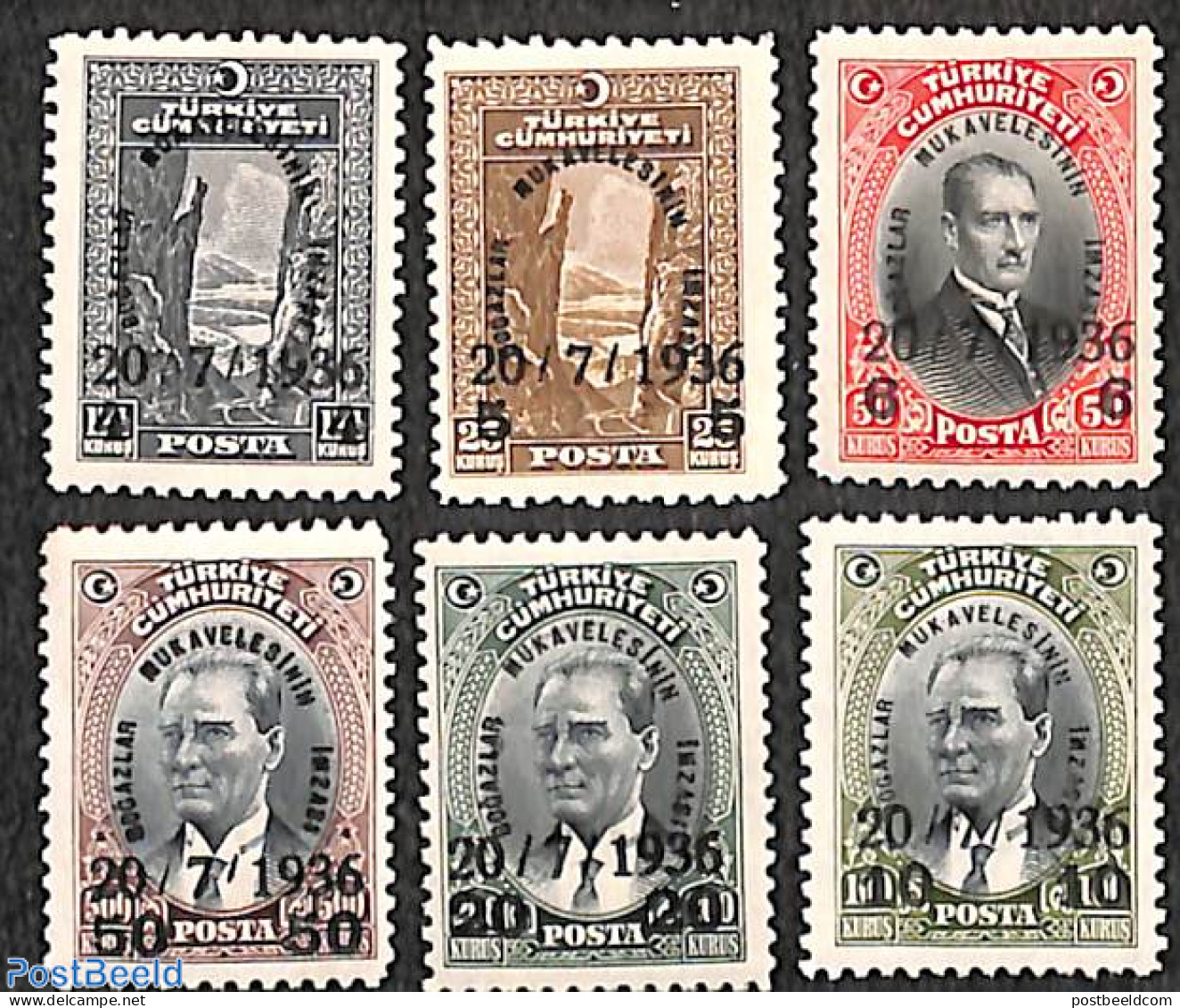 Türkiye 1936 Dardanelles Treaty 6v, Mint NH - Autres & Non Classés