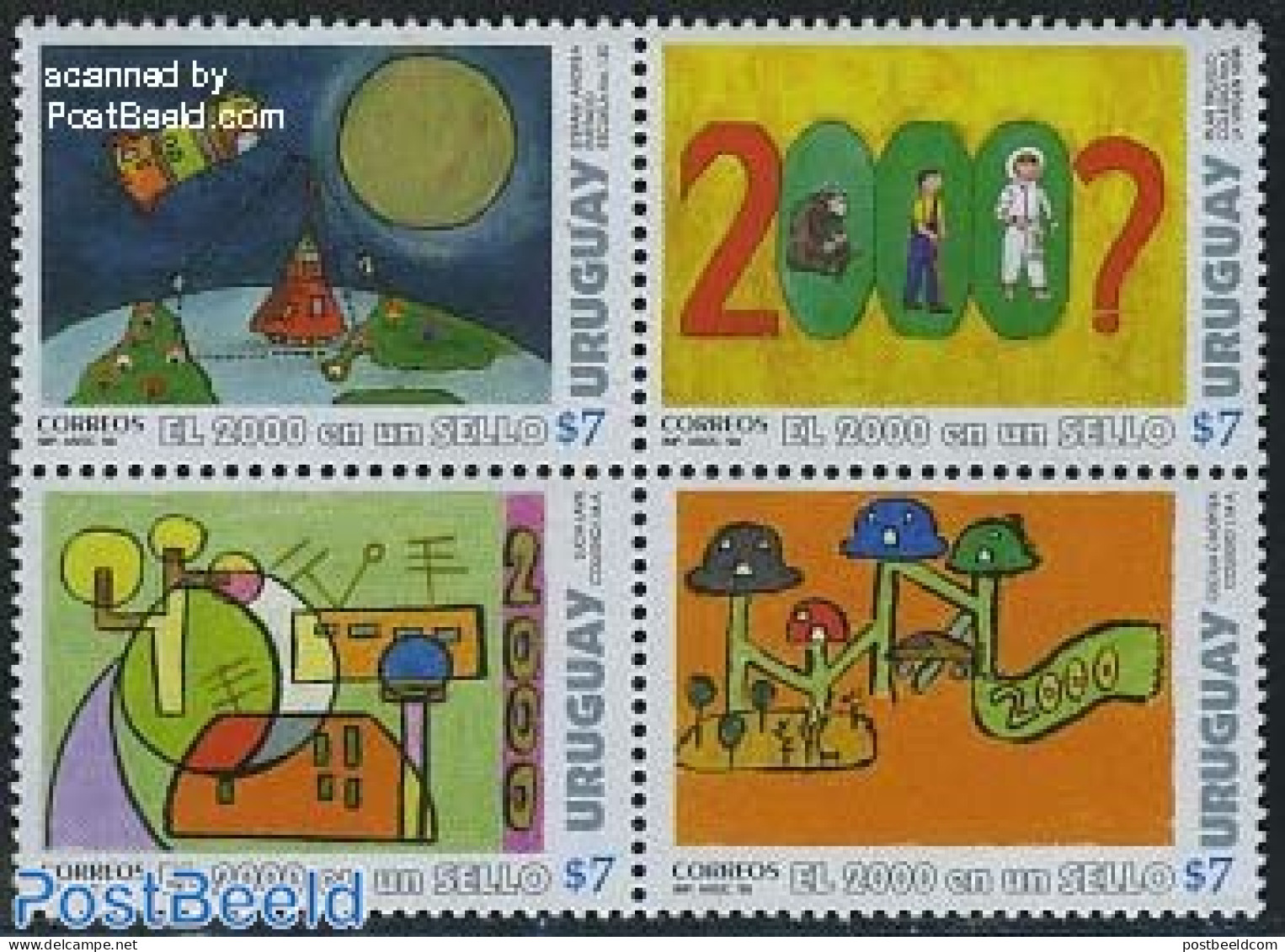 Uruguay 1999 Future On Stamps 4v [+], Mint NH, Art - Children Drawings - Uruguay