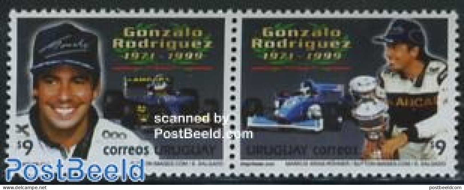 Uruguay 2000 Gonzalo Rodriguez 2v [:], Mint NH, Sport - Transport - Autosports - Sport (other And Mixed) - Automobiles - Cars