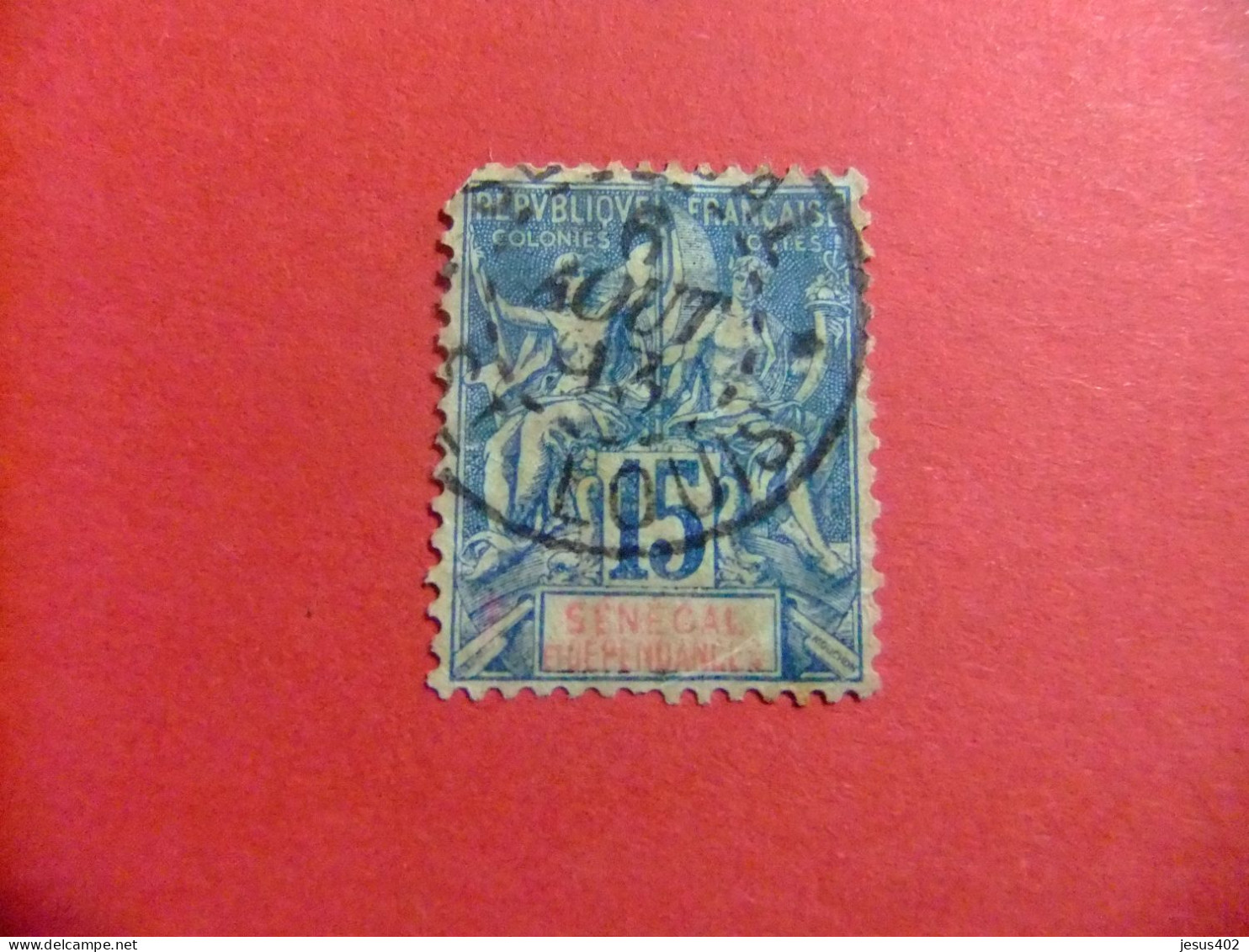 55 SENEGAL 1892 / COLONIA FRANCESA ((légende En Rojo O Rosa / YVERT 13 FU - Oblitérés