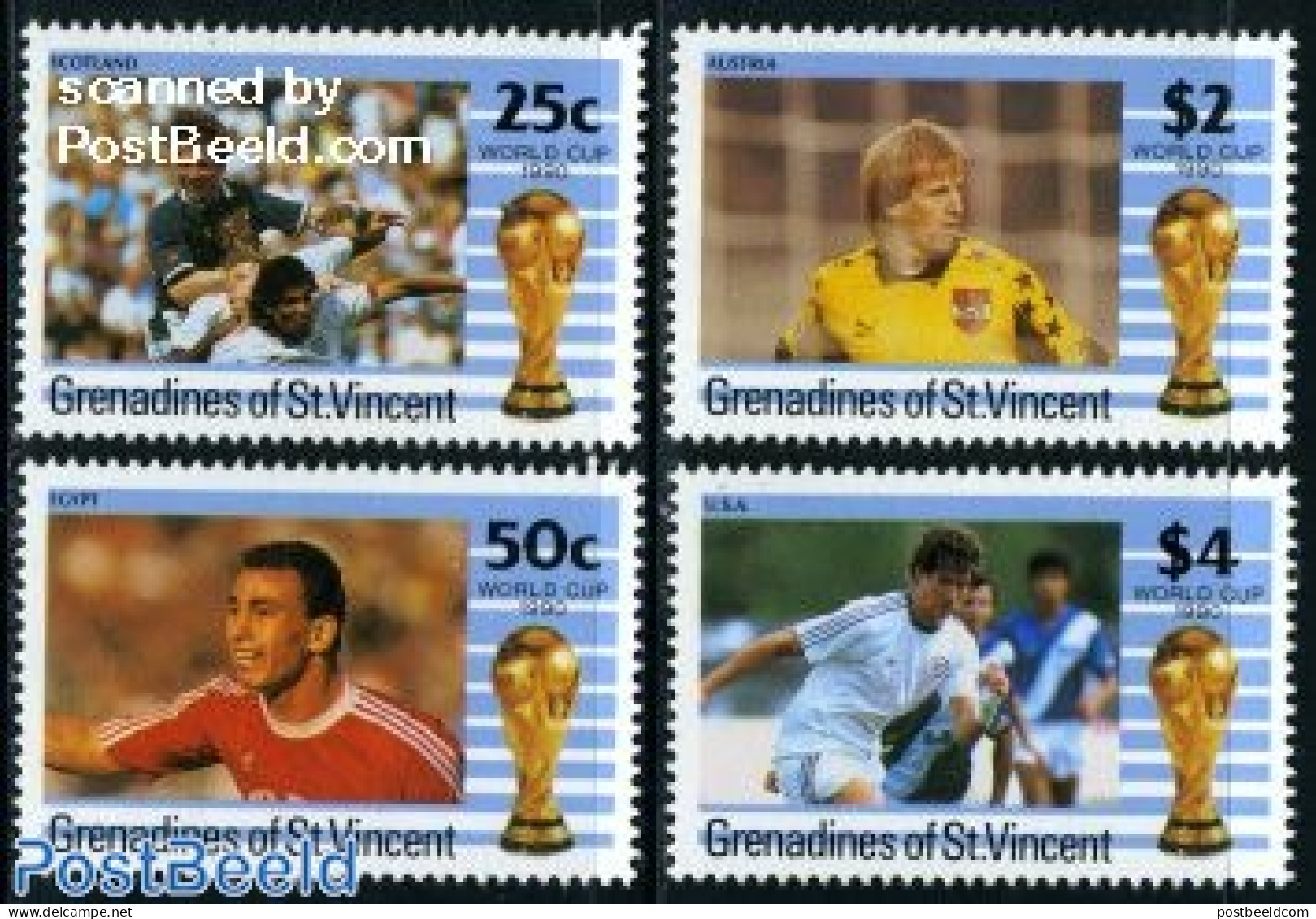 Saint Vincent & The Grenadines 1990 World Cup Football 4v, Mint NH, Sport - Football - St.Vincent & Grenadines