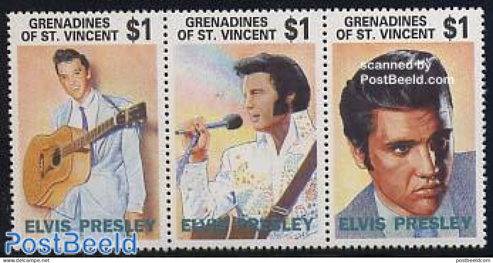 Saint Vincent & The Grenadines 1992 Elvis Presley 3v [::], Mint NH, Performance Art - Elvis Presley - Music - Musical .. - Elvis Presley