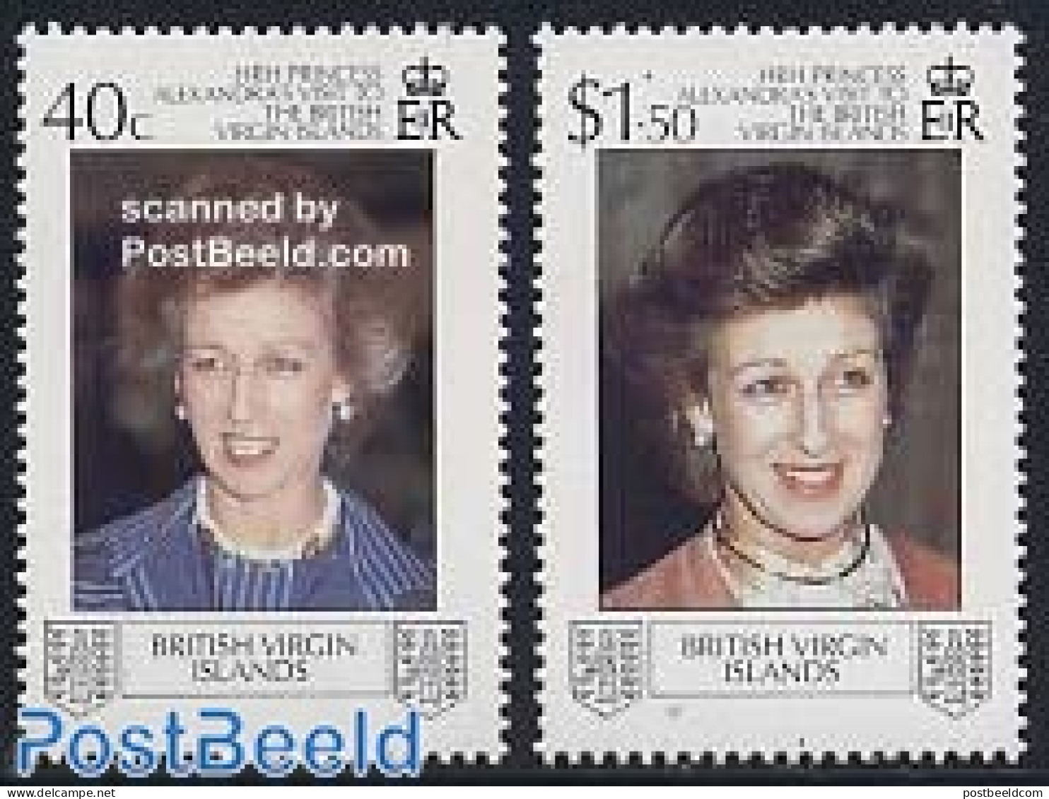 Virgin Islands 1988 Alexandra Visit 2v, Mint NH, History - Kings & Queens (Royalty) - Royalties, Royals