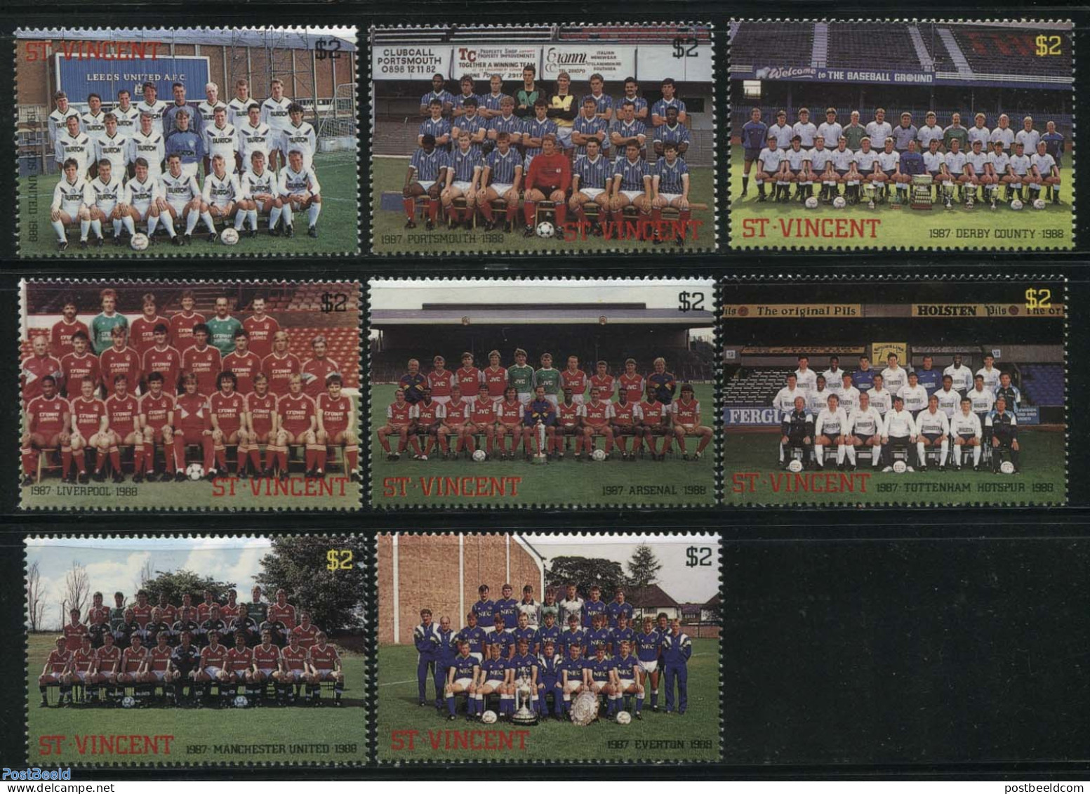 Saint Vincent 1987 British Football 8v, Mint NH, Sport - Football - St.Vincent (1979-...)