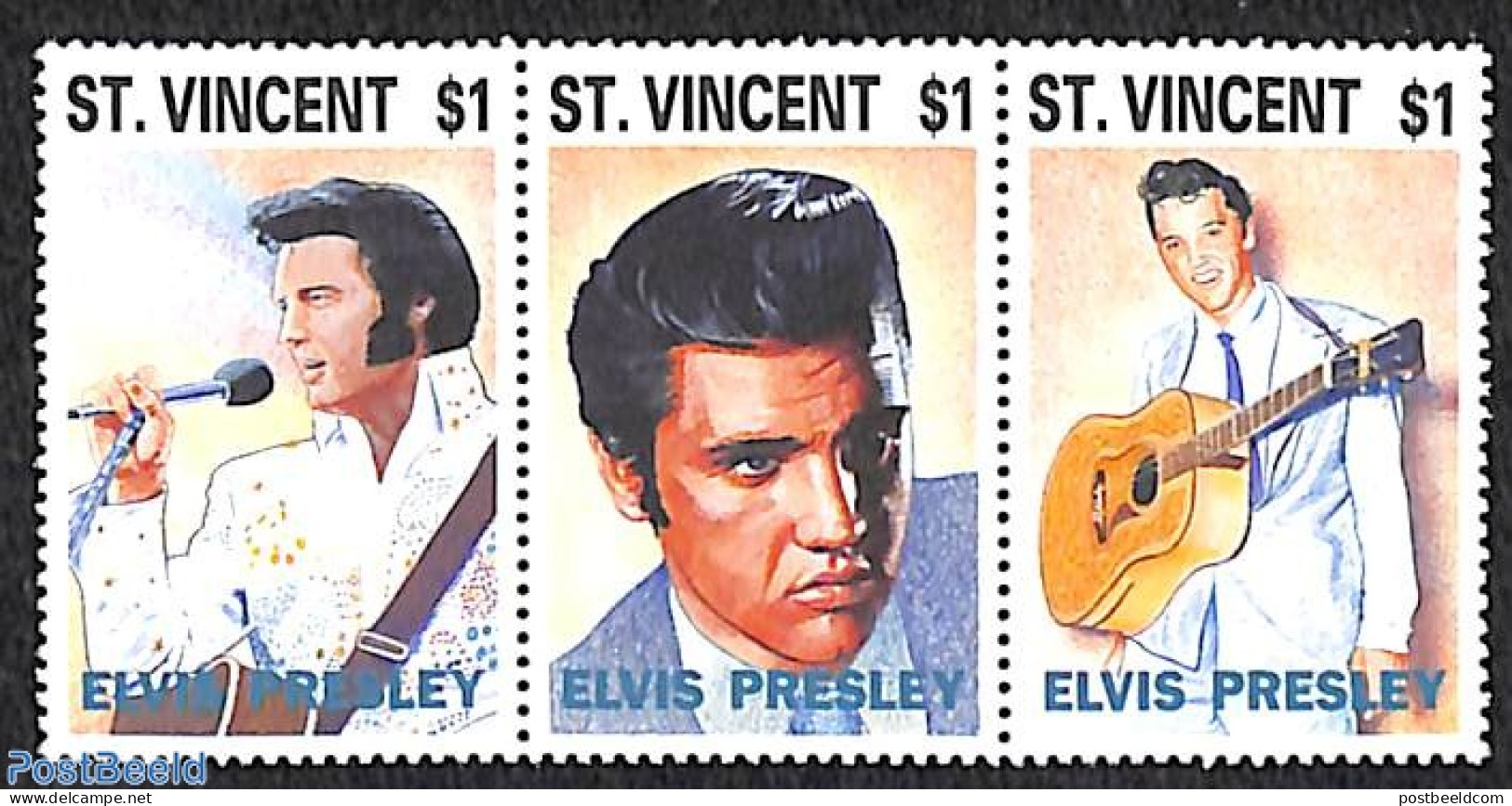 Saint Vincent 1992 Elvis Presley 3v [::], Mint NH, Performance Art - Elvis Presley - Popular Music - Elvis Presley