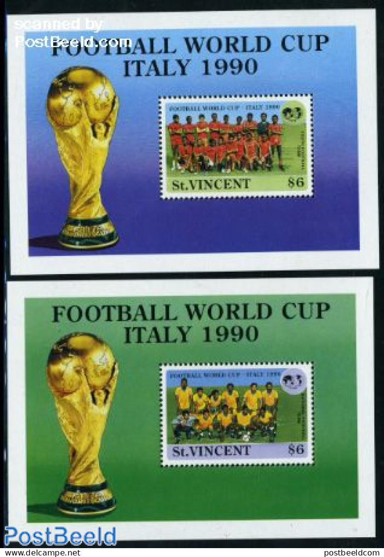 Saint Vincent 1989 World Cup Football 2 S/s, Mint NH, Sport - Football - St.Vincent (1979-...)