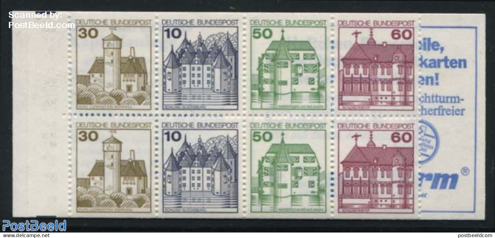 Germany, Federal Republic 1982 Castles Booklet (Krueger/Leuchtturm), Mint NH, Stamp Booklets - Art - Castles & Fortifi.. - Ungebraucht