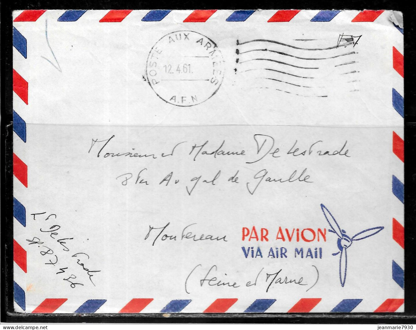 P272 - LETTRE EN FRANCHISE POSTE AUX ARMEES A.F.N. DU 12/04/61 - SP 87436 - Brieven En Documenten