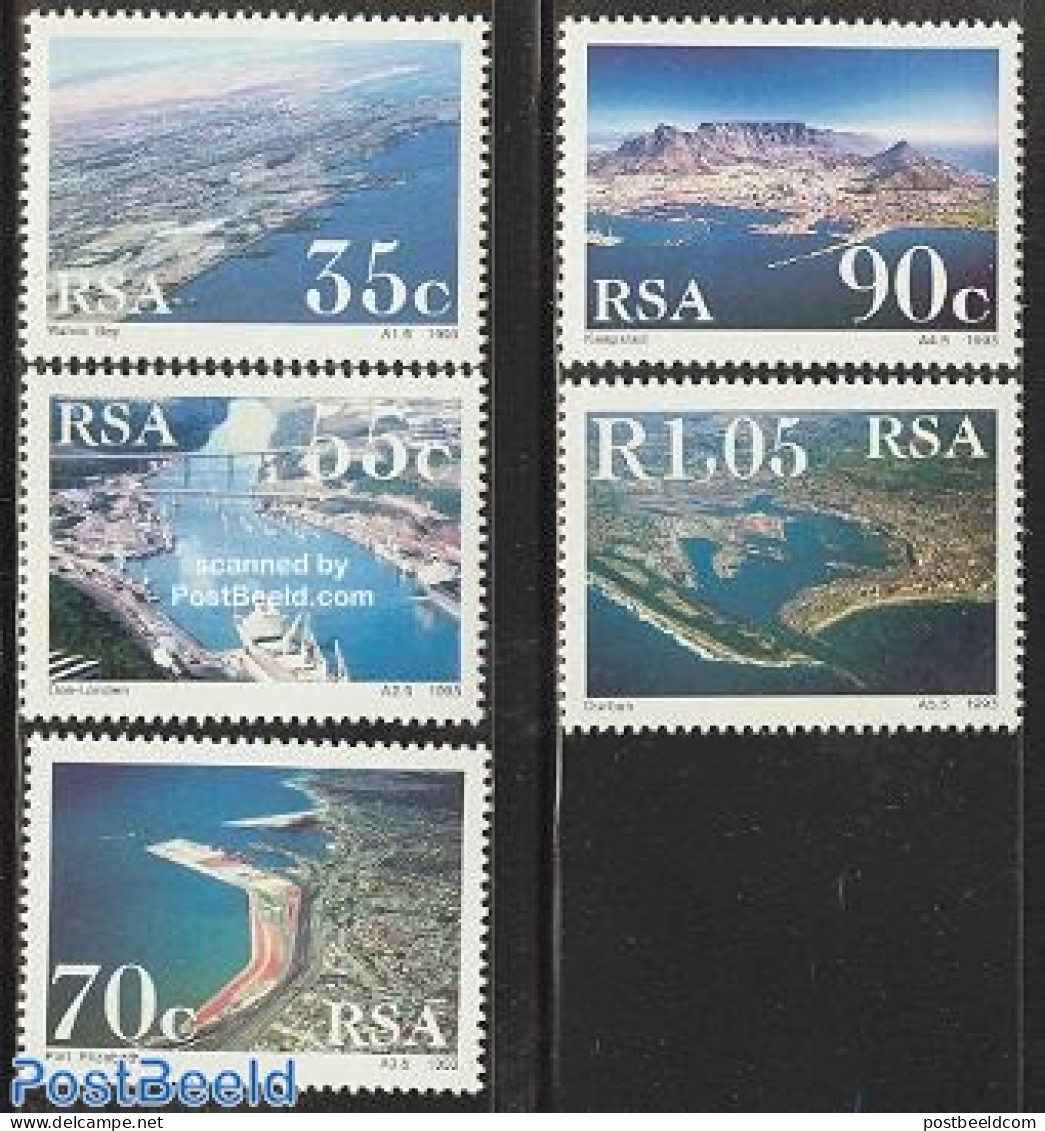South Africa 1993 Harbours 5v, Mint NH, Transport - Ships And Boats - Nuevos