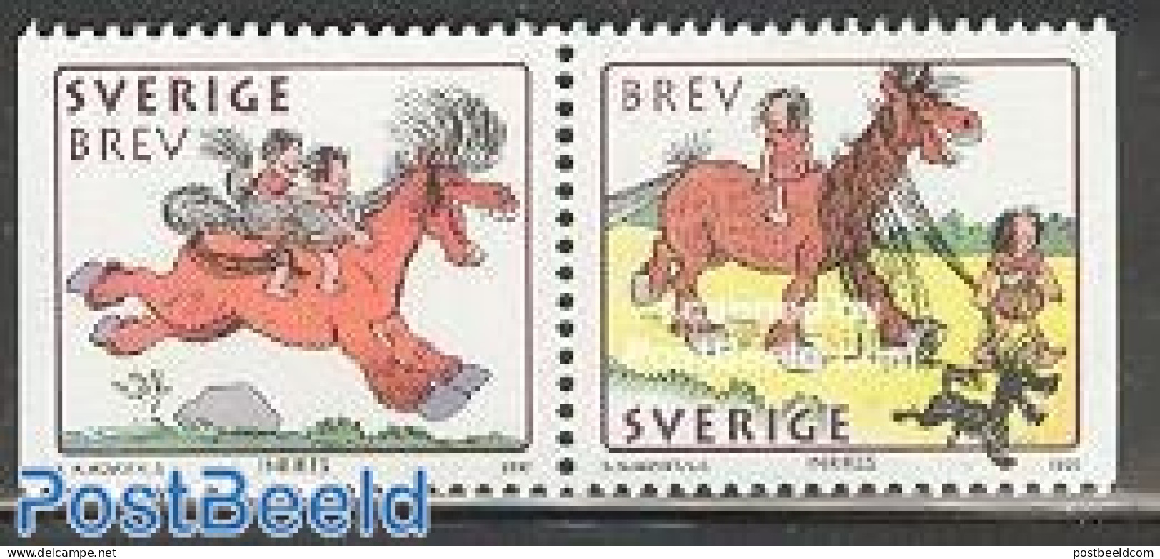 Sweden 2002 Comics, Fairhai 2v [:], Mint NH, Nature - Dogs - Horses - Art - Comics (except Disney) - Neufs