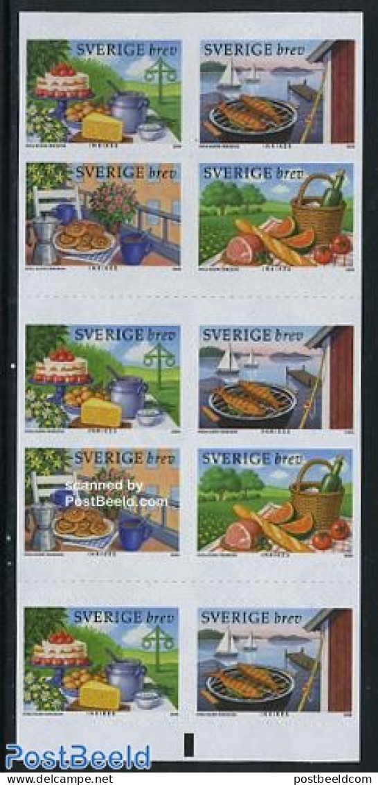 Sweden 2008 Picnic Foil Booklet, Mint NH, Health - Nature - Transport - Bread & Baking - Food & Drink - Fish - Stamp B.. - Neufs