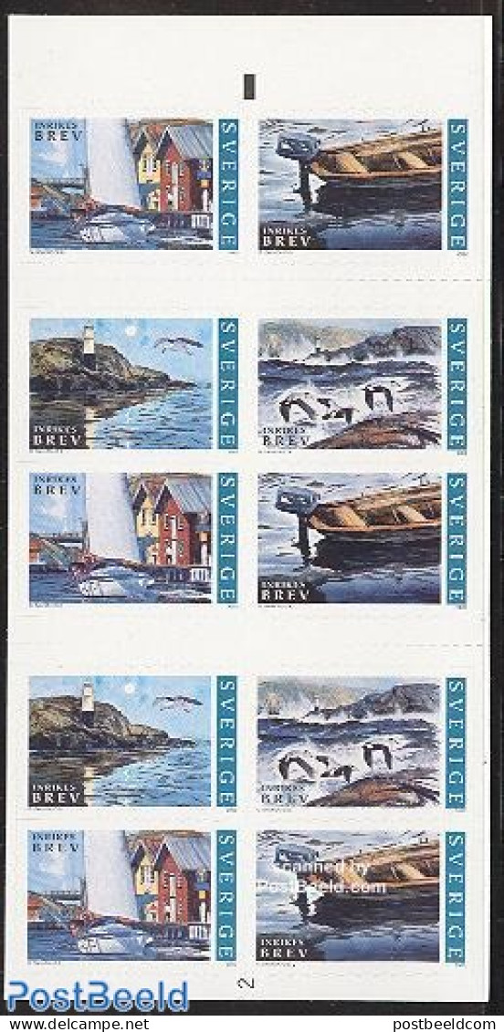 Sweden 2002 Bohuslan Booklet S-a, Mint NH, Nature - Transport - Various - Birds - Stamp Booklets - Ships And Boats - L.. - Neufs