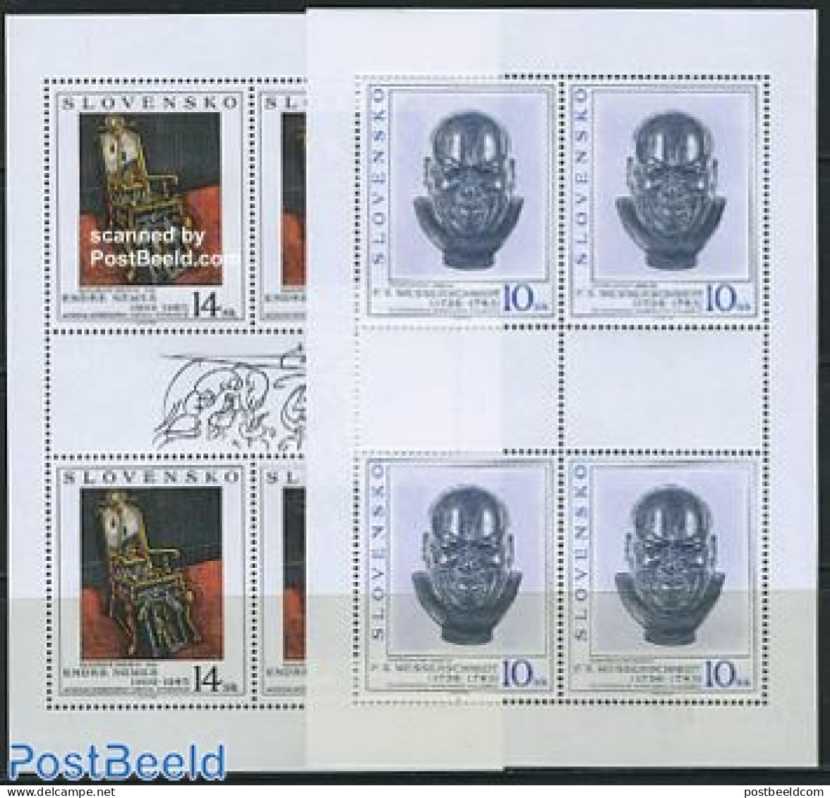 Slovakia 1996 Art 2 M/s (= 4 Sets), Mint NH, Art - Modern Art (1850-present) - Paintings - Sculpture - Unused Stamps